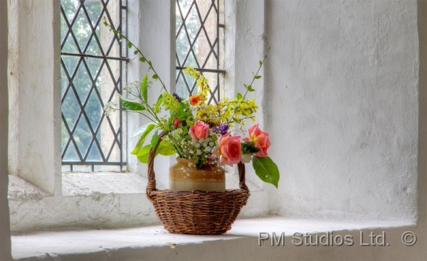flower arrangement in stockton church