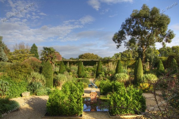 view across the Rose Garden