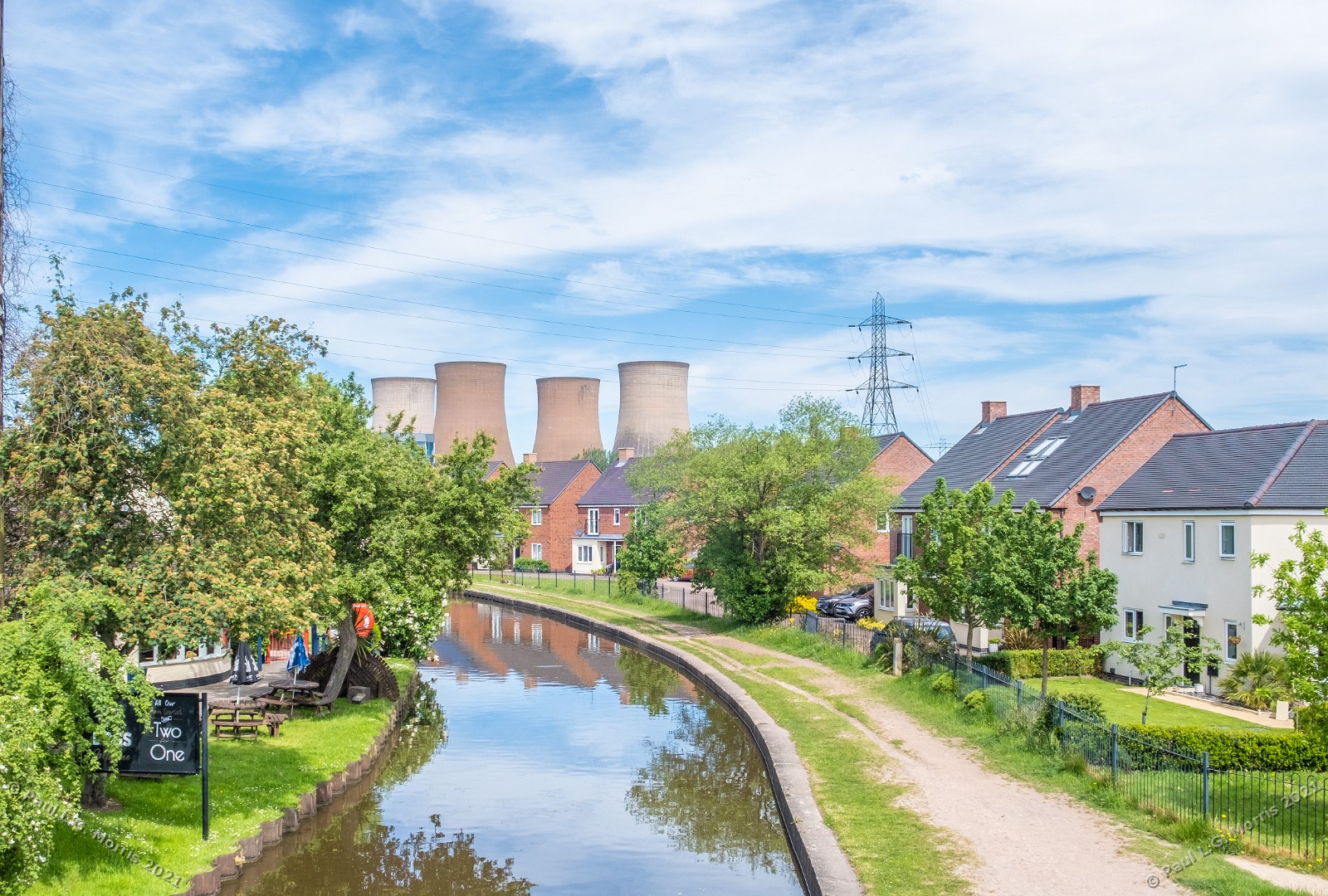 With cooling towers