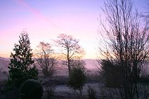 D05_6948_s 13th December 2005: Dawn over the Cambrian Mountains from the garden at Bryneirian